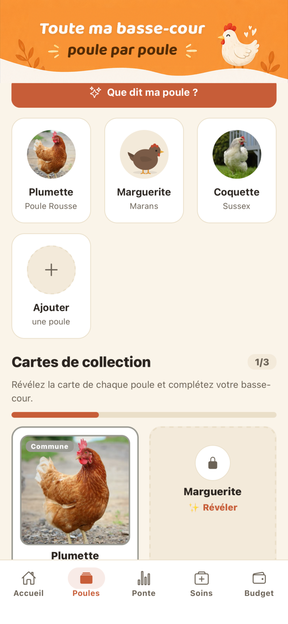 CotCot : les fiches de Plumette, Marguerite et Coquette, et leurs cartes de collection.